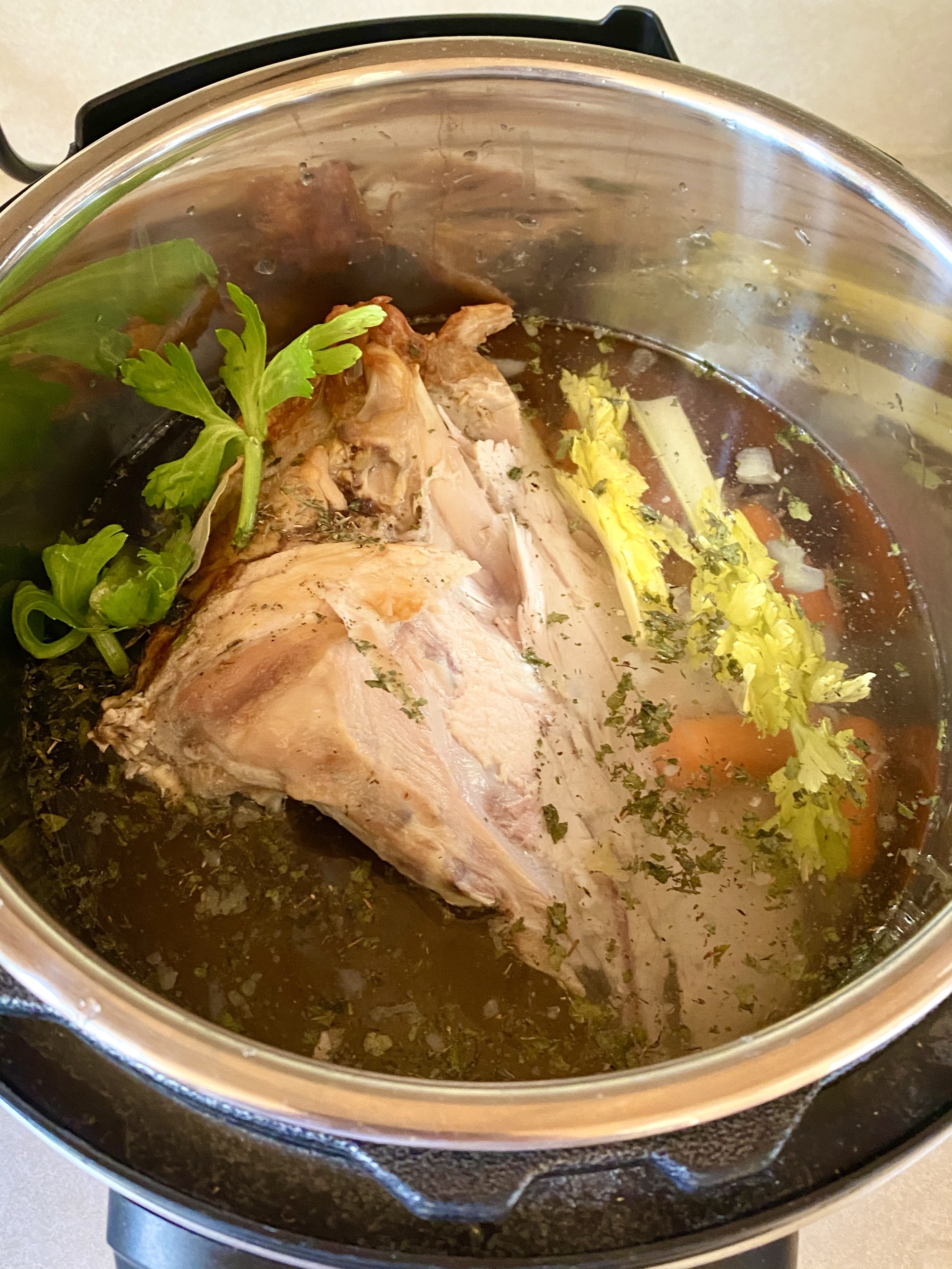 Instant Pot Turkey Stock from Carcass