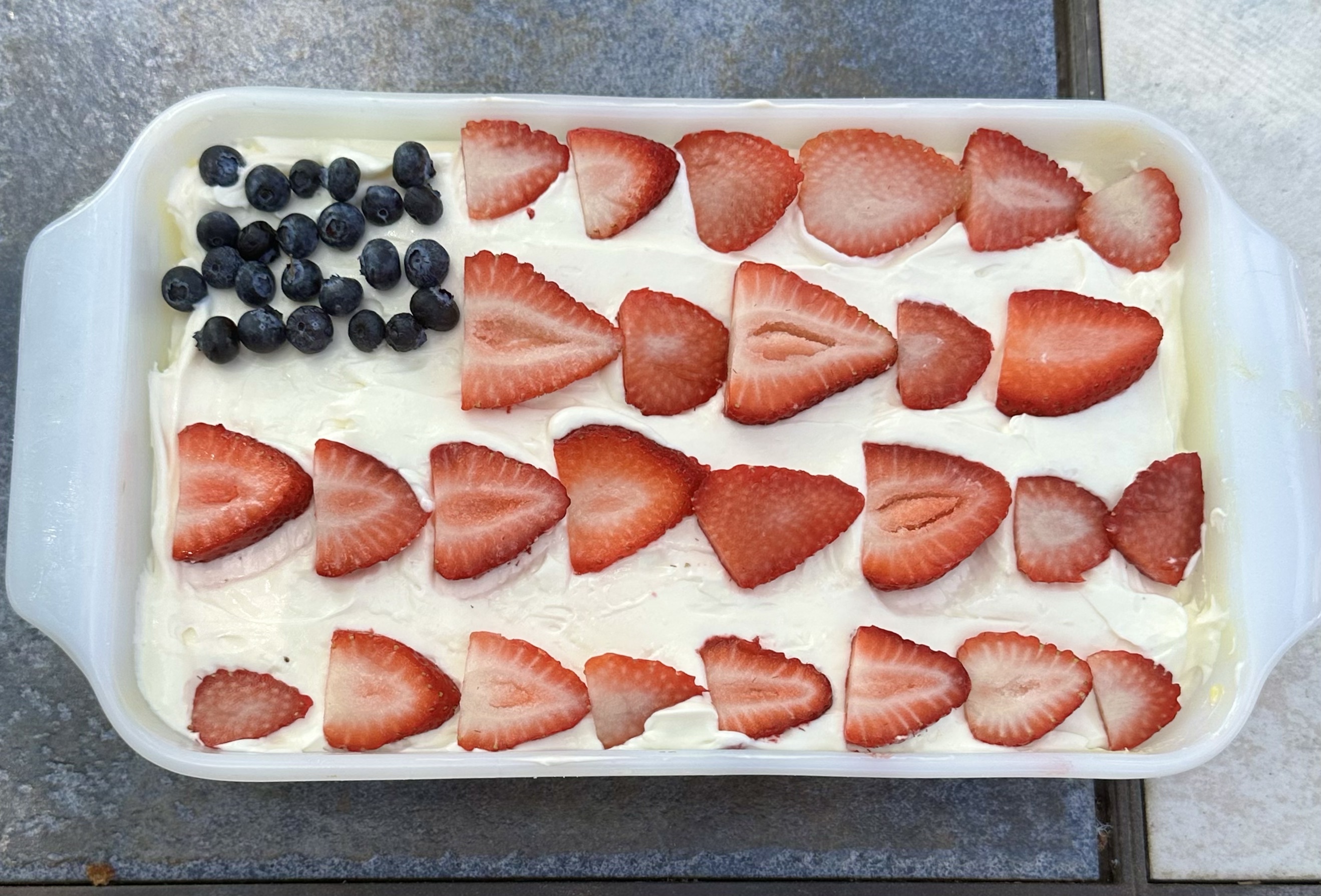 No Bake Cheesecake USA Flag July 4th
